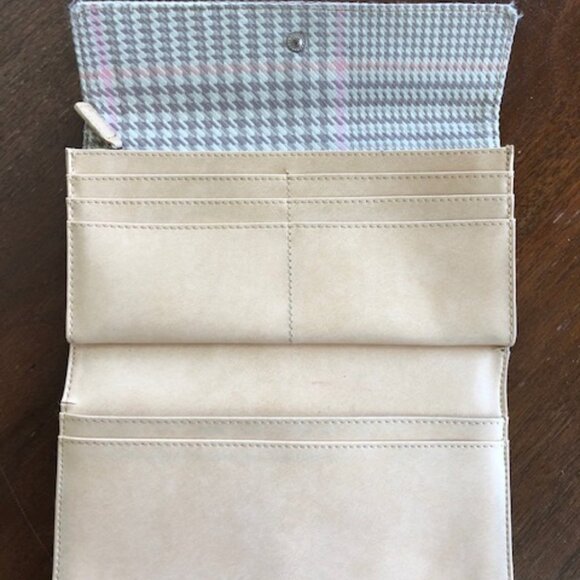 RALPH LAUREN Long Tweed Wallet Cream Pink Gray - Picture 9 of 16